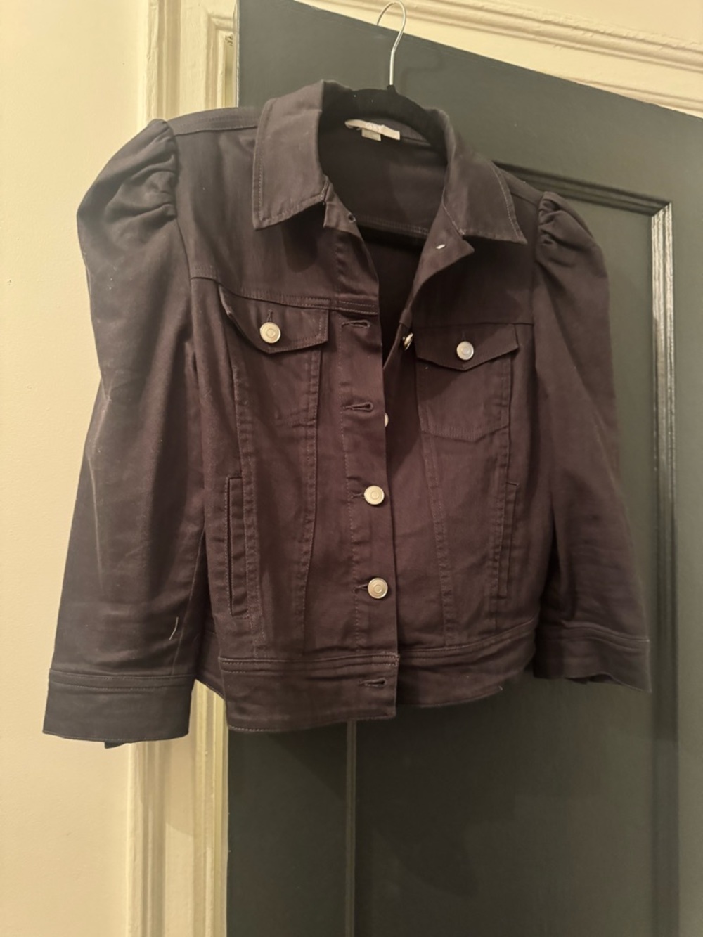 Tart Black Puff Sleeve Denim Jacket